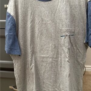 Quiksilver Heather Gray and Denim Blue Tee